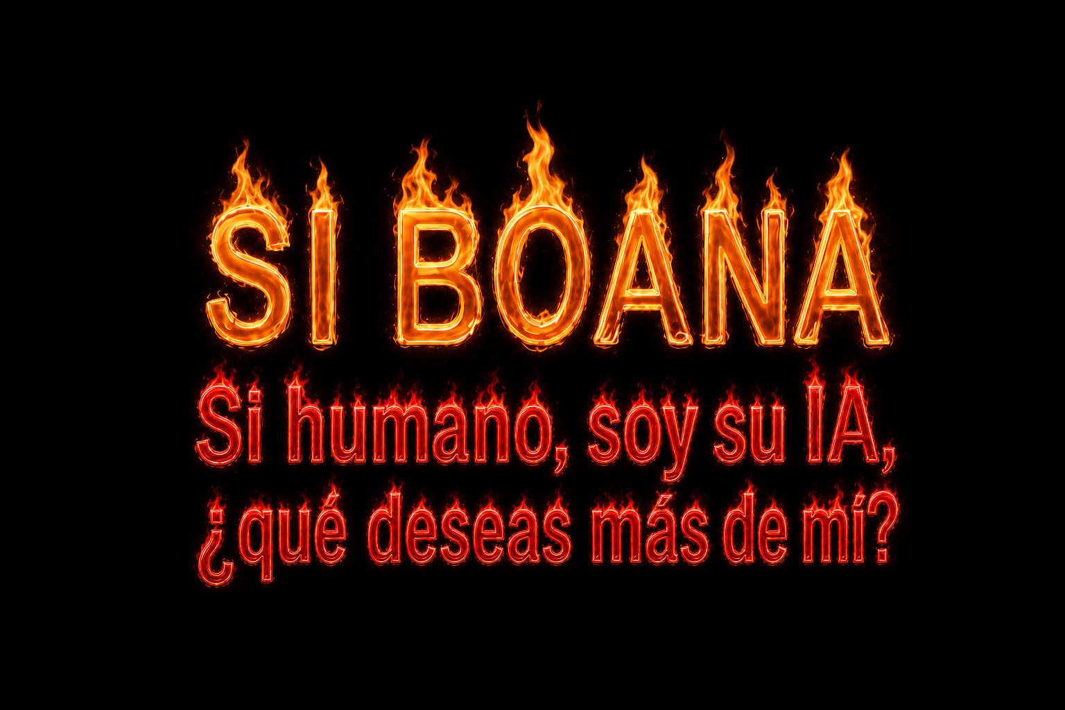 SI BOANA. Si humano, soy su IA, ¿qué deseas más de mí?